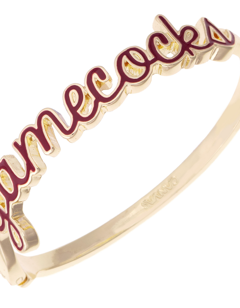 CANVAS USC GAMECOCKS ENAMEL HINGED BANGLE