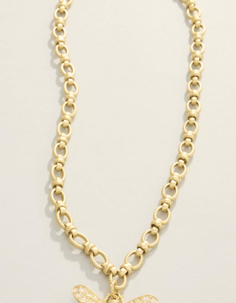 vintage bee chunky necklace