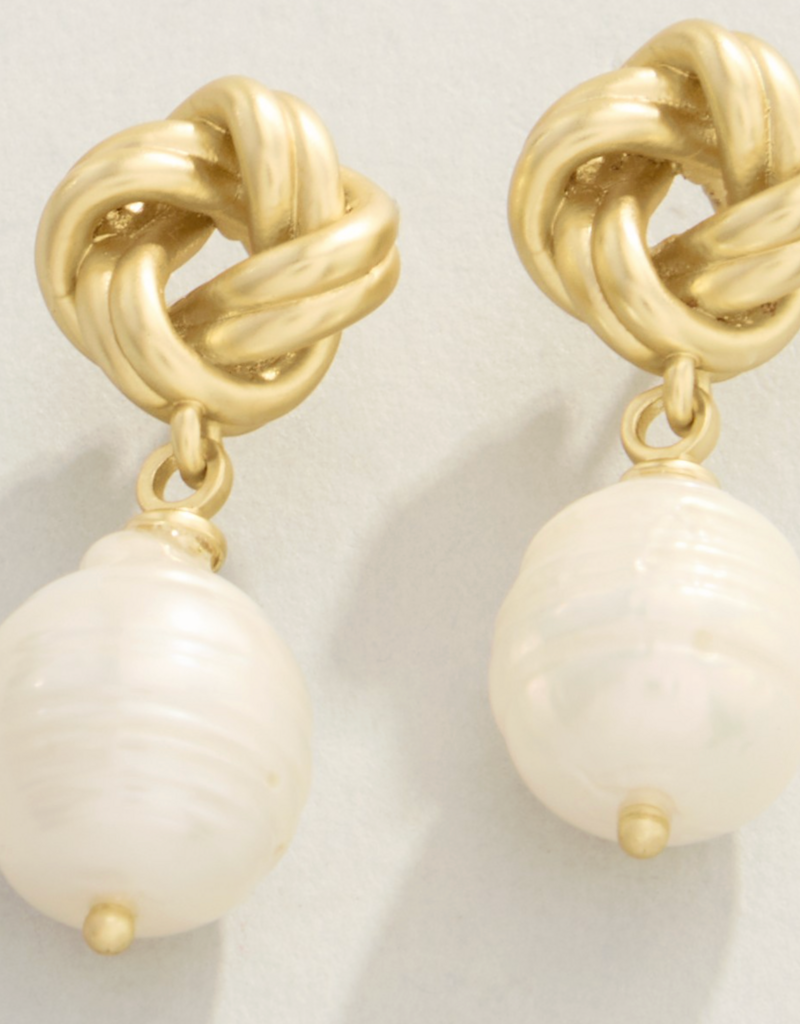 knotted pearl earrings