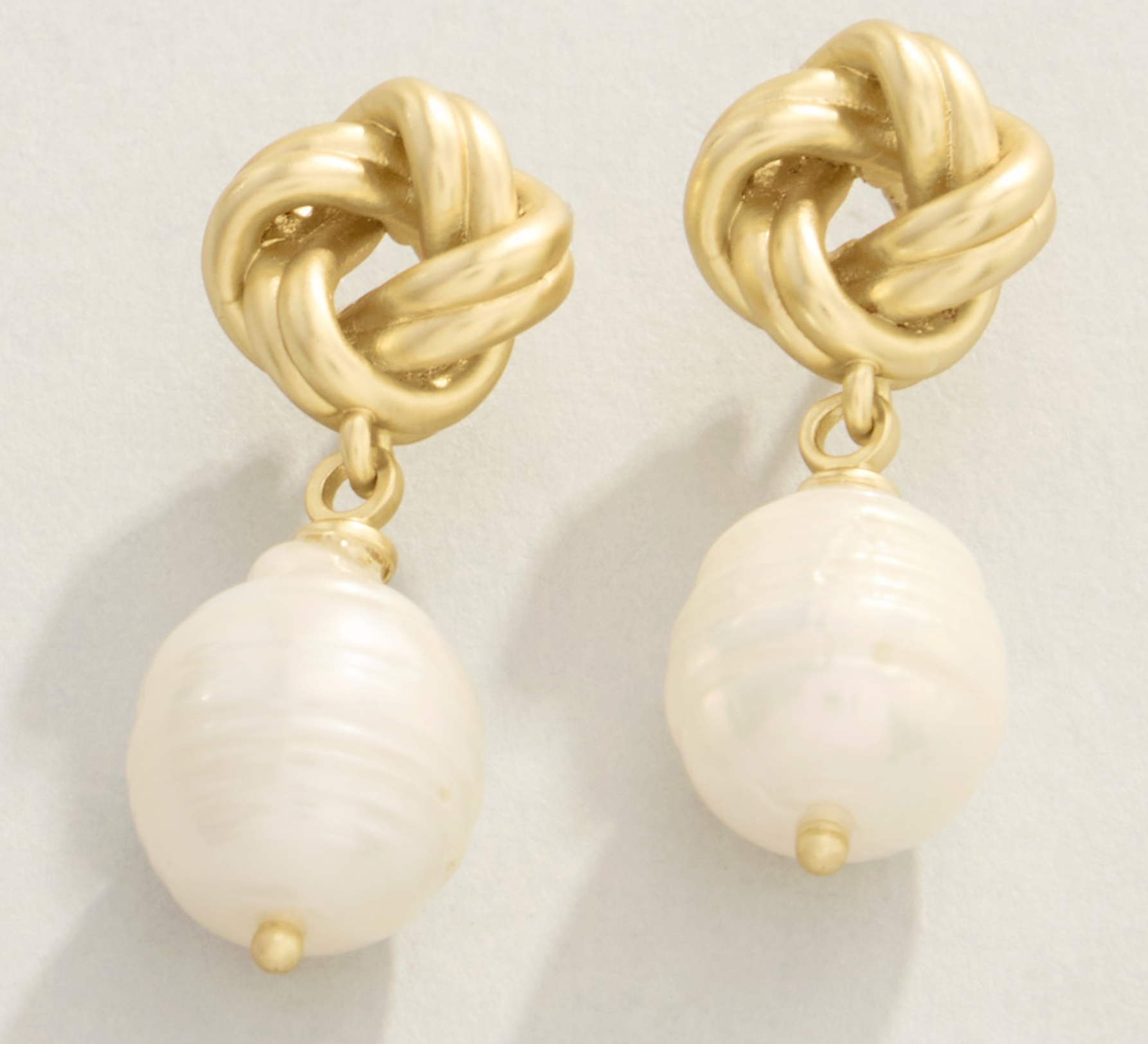 knotted pearl earrings