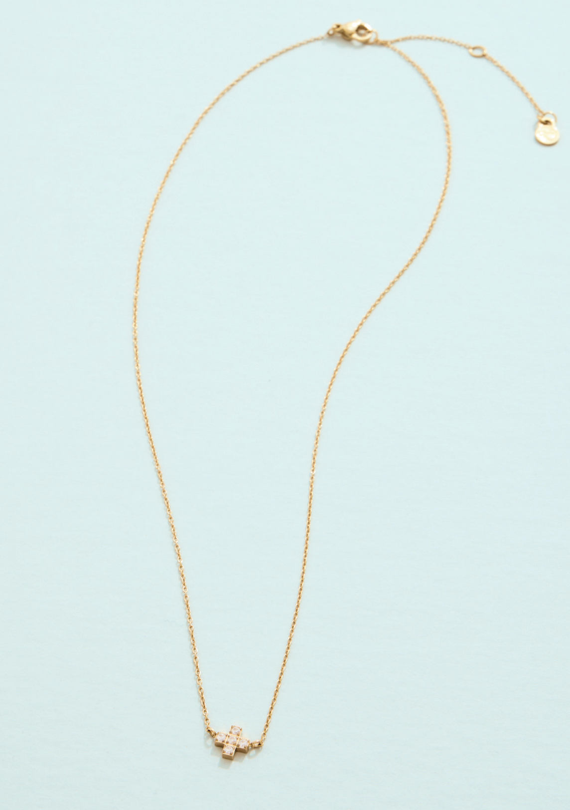 mini cross necklace crystal