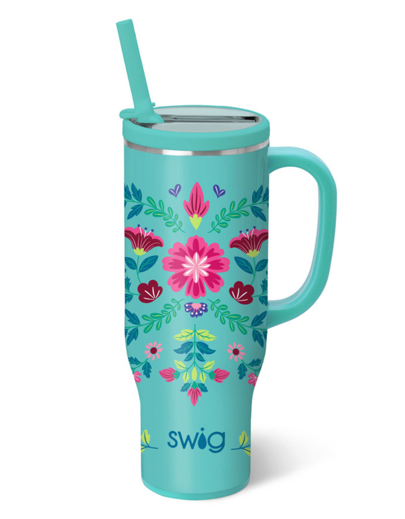 SWIG FLORA AZUL MEGA MUG 30 OZ