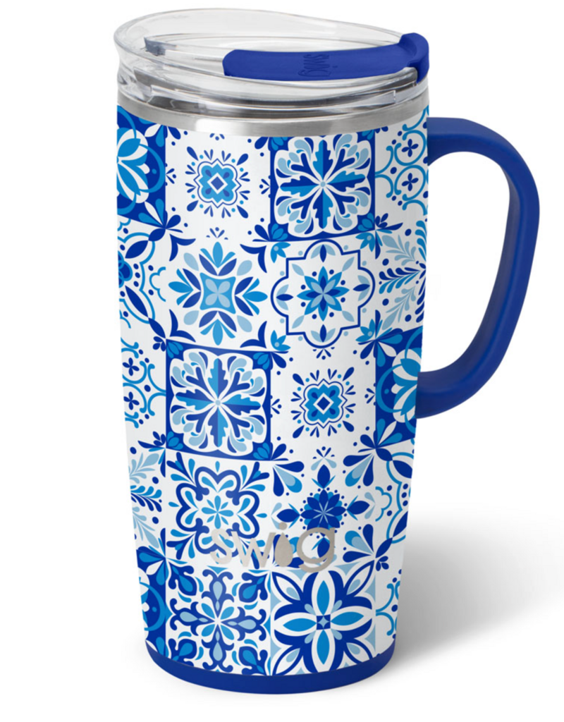 SWIG Indigo Tiles Travel Mug 22oz