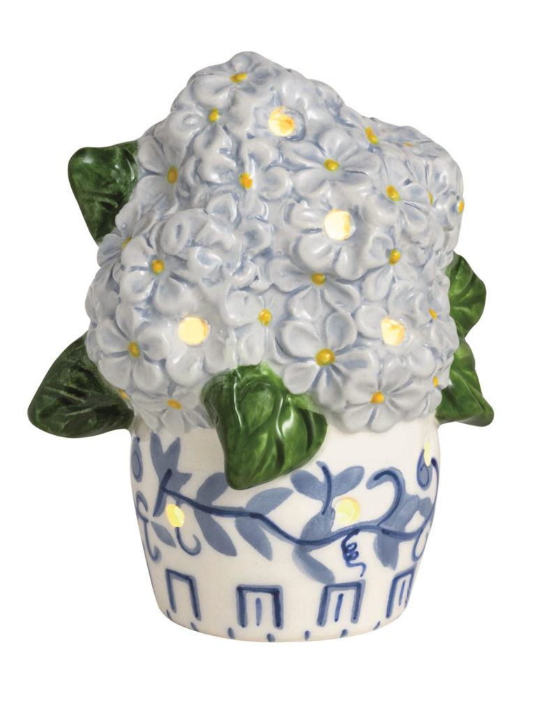 MUD PIE HYDRANGEA LIGHT UP SITTER