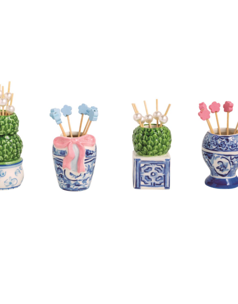 MUD PIE TOPIARY TOOTHPICK HOLDERS