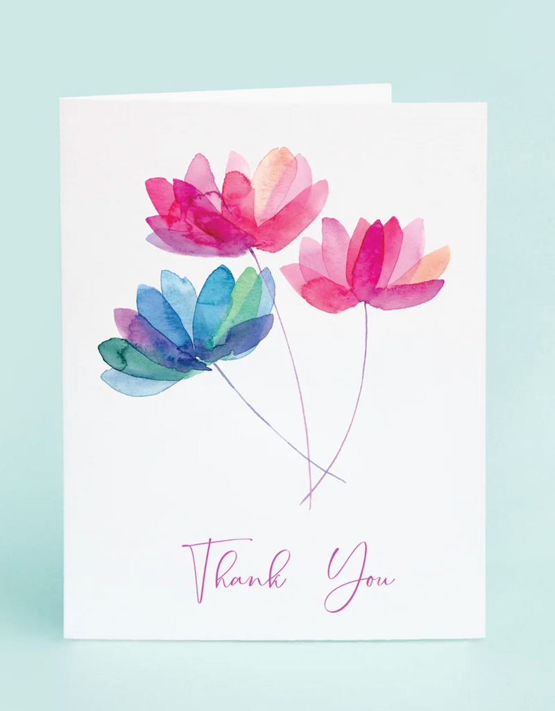 TAYLOR PALADINO WATERCOLOR FLOWERS THANK YOU CARD