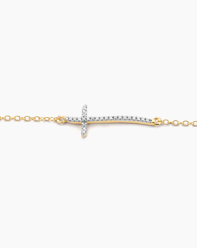 ELLA STEIN GOLD CRISS CROSS CHAIN BRACELET