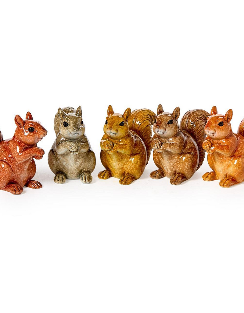 TWO'S COMPANY HAND-PAINTED SQUIRRELS