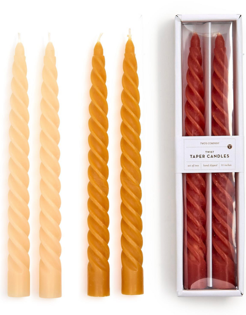 TWO'S COMPANY SET OF 2 TWIST TAPERS