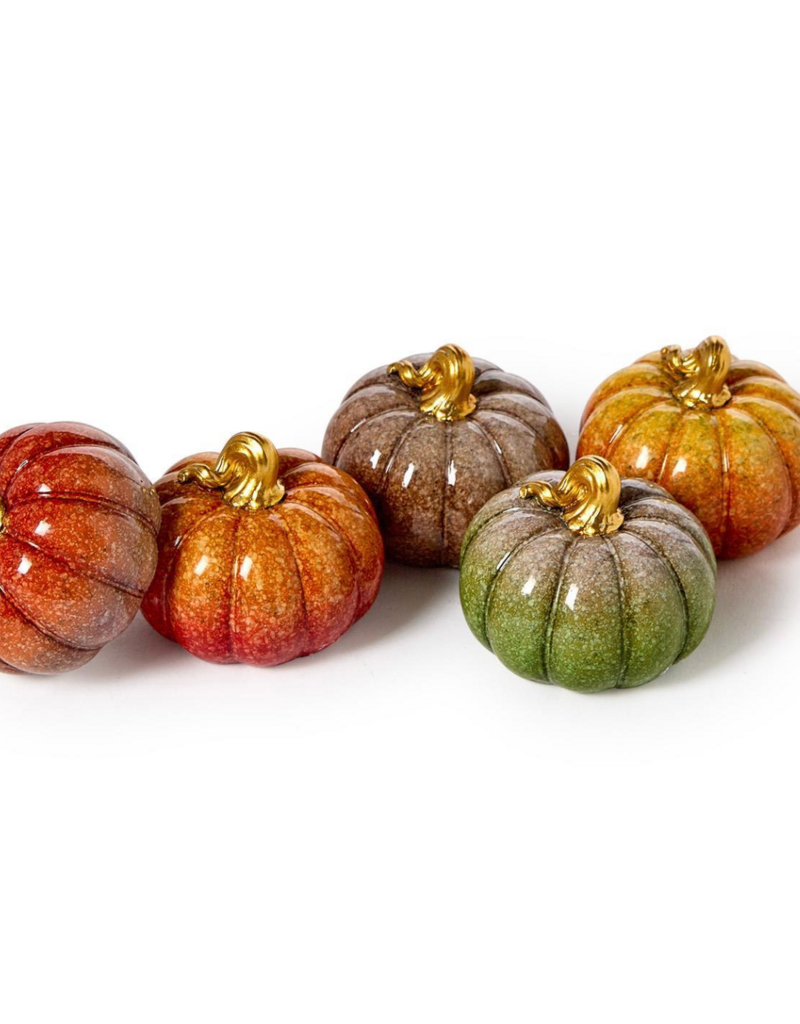 TWO'S COMPANY HAND-PAINTED MINI PUMPKINS