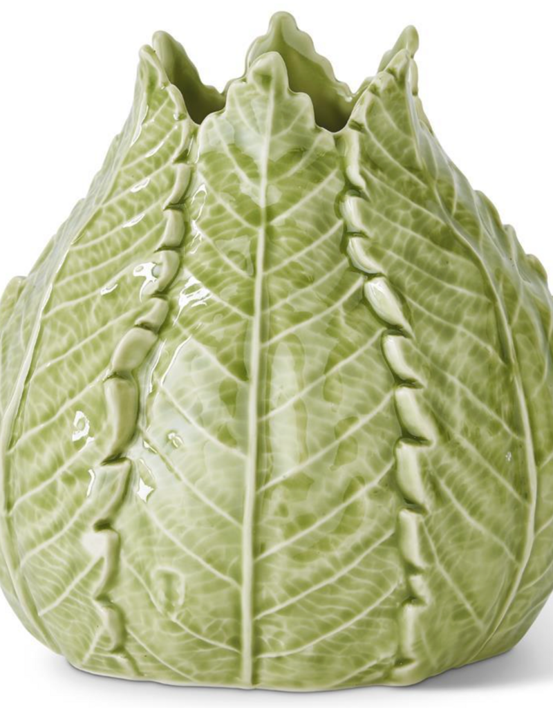 GREEN CERAMIC LEAF VASES