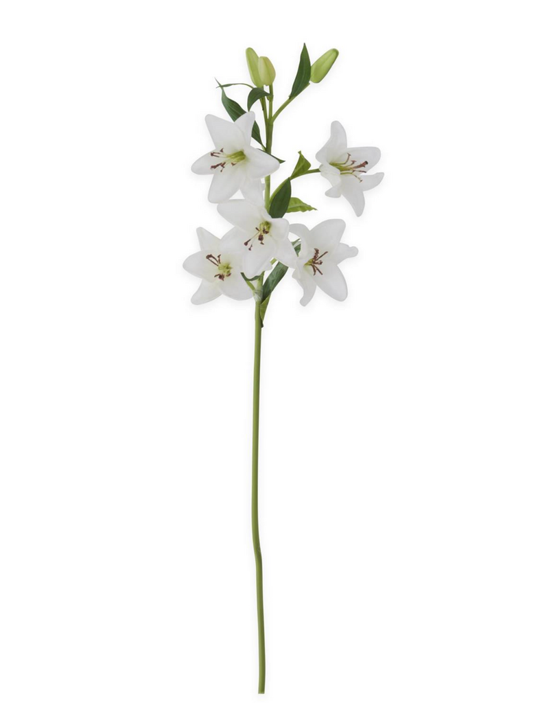 REAL TOUCH LILY- 5 BLOOMS WHITE