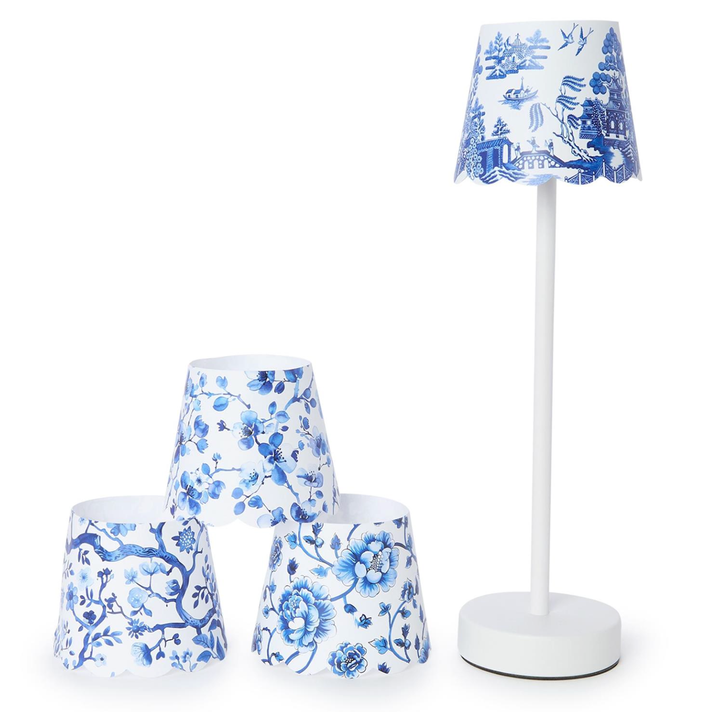 TWO'S COMPANY 4-PK CHINOISERIE TABLE LAMPSHADE COVERS