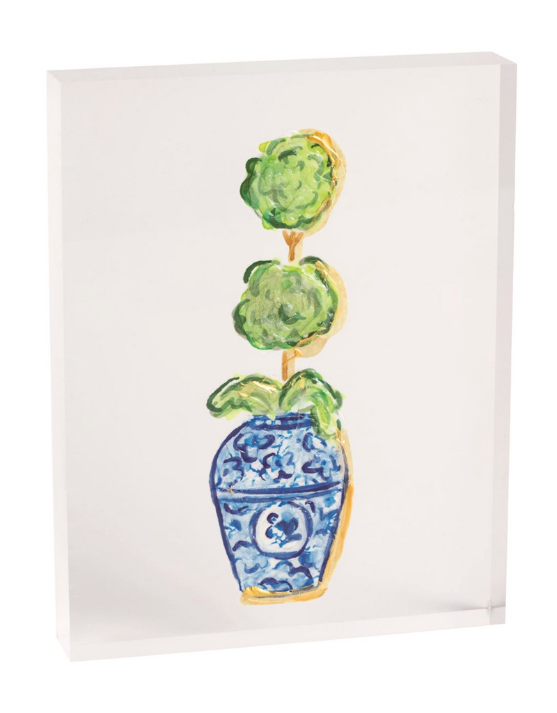 MUD PIE SINGLE TOPIARY ACRYLIC PLAQUE