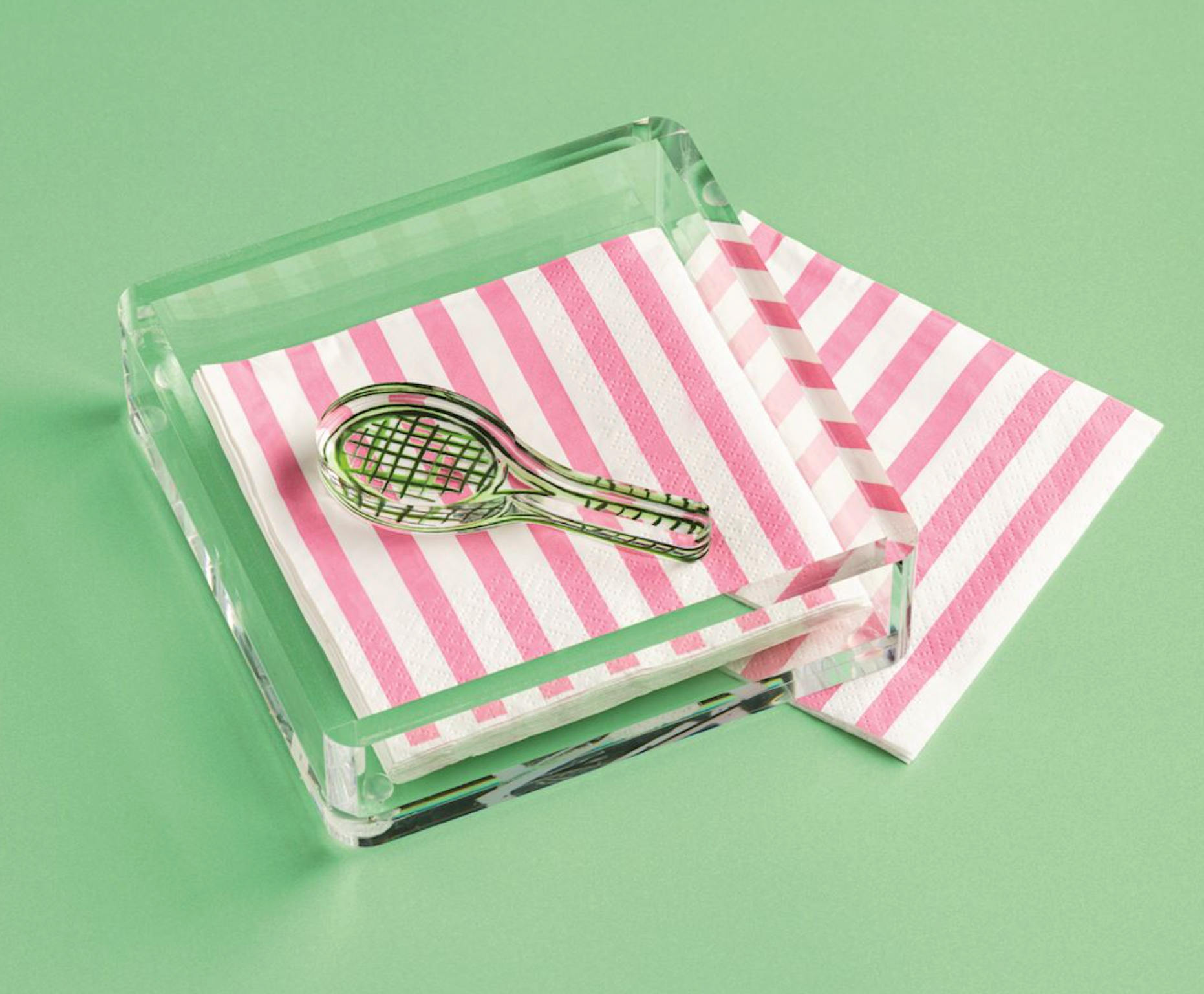 MUD PIE TENNIS ACRYLIC NAPKIN HOLDER