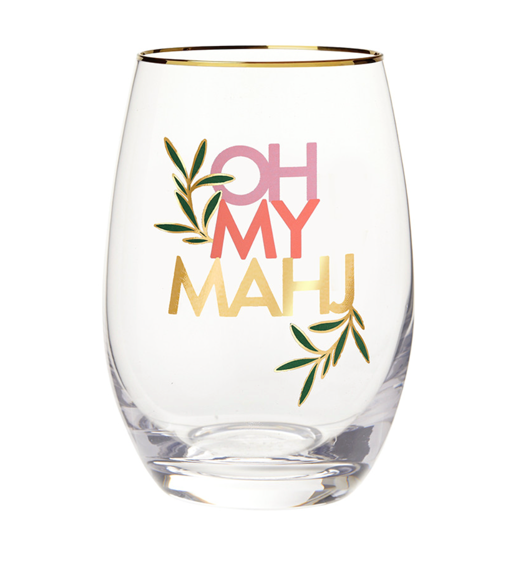 SANTA BARBARA OH MY MAHJ STEMLESS WINE GLASS