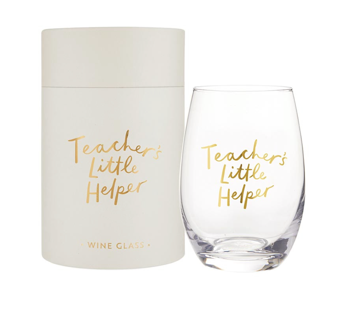 SANTA BARBARA TEACHER'S LETTLE HELPER WINE GLASS