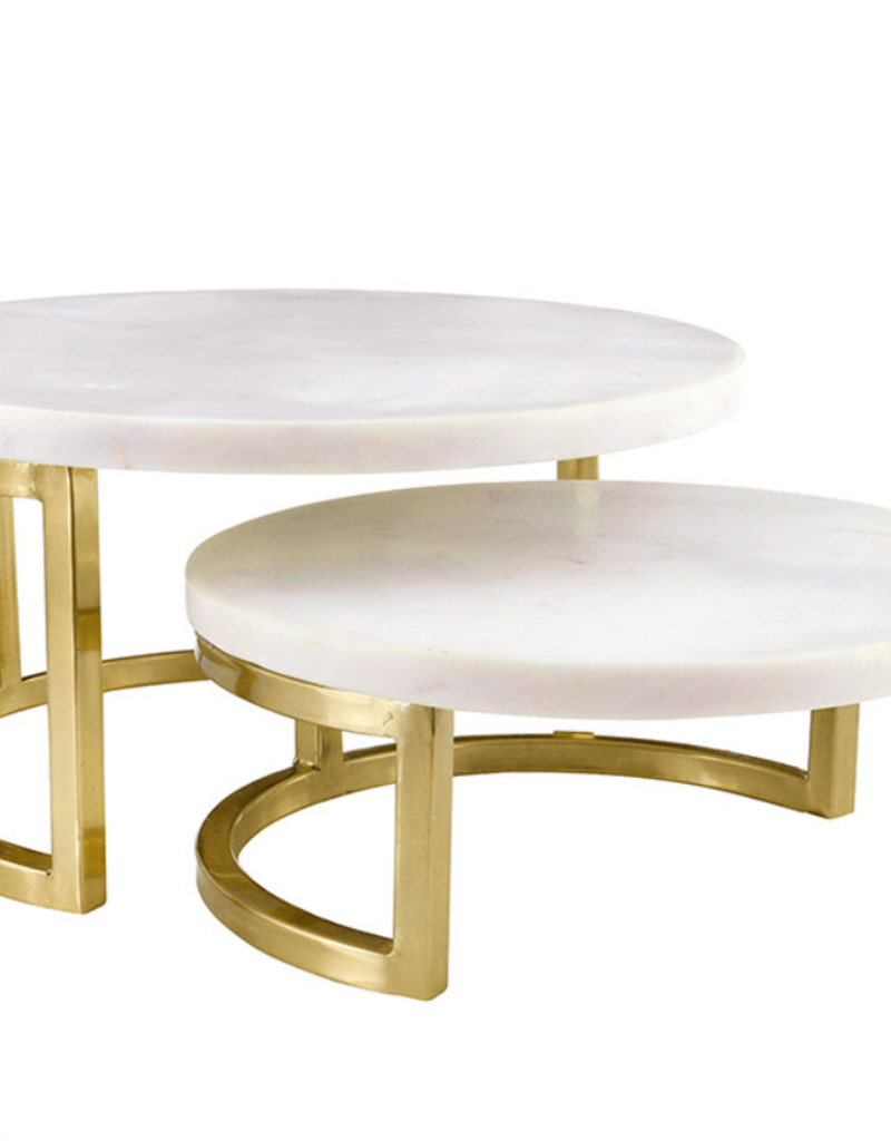 SANTA BARBARA marble nesting trays-gold