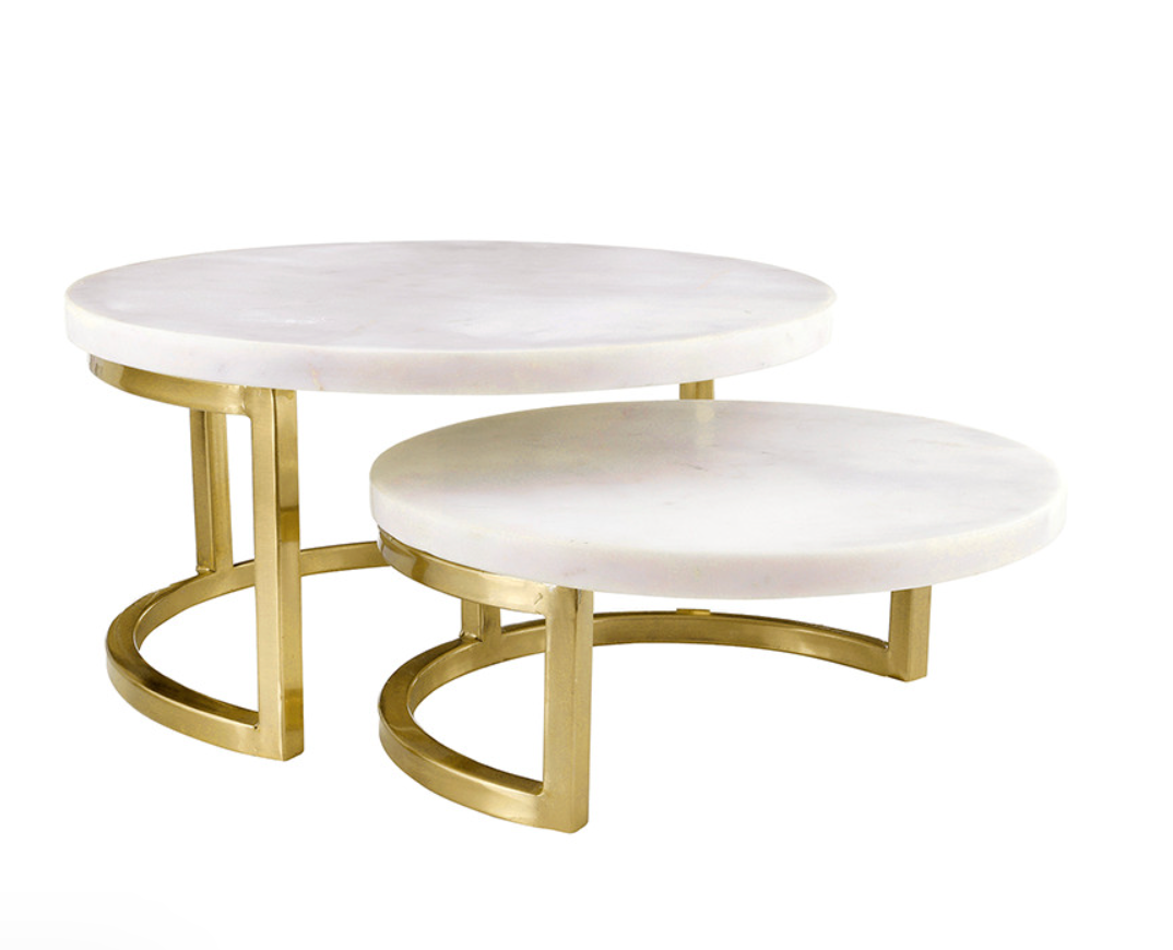 SANTA BARBARA marble nesting trays-gold