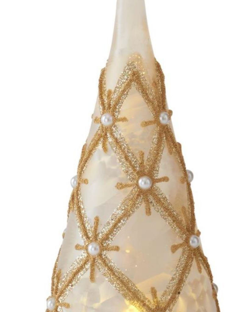 GOLD & PEARL TALL LED TREE W/TIMER