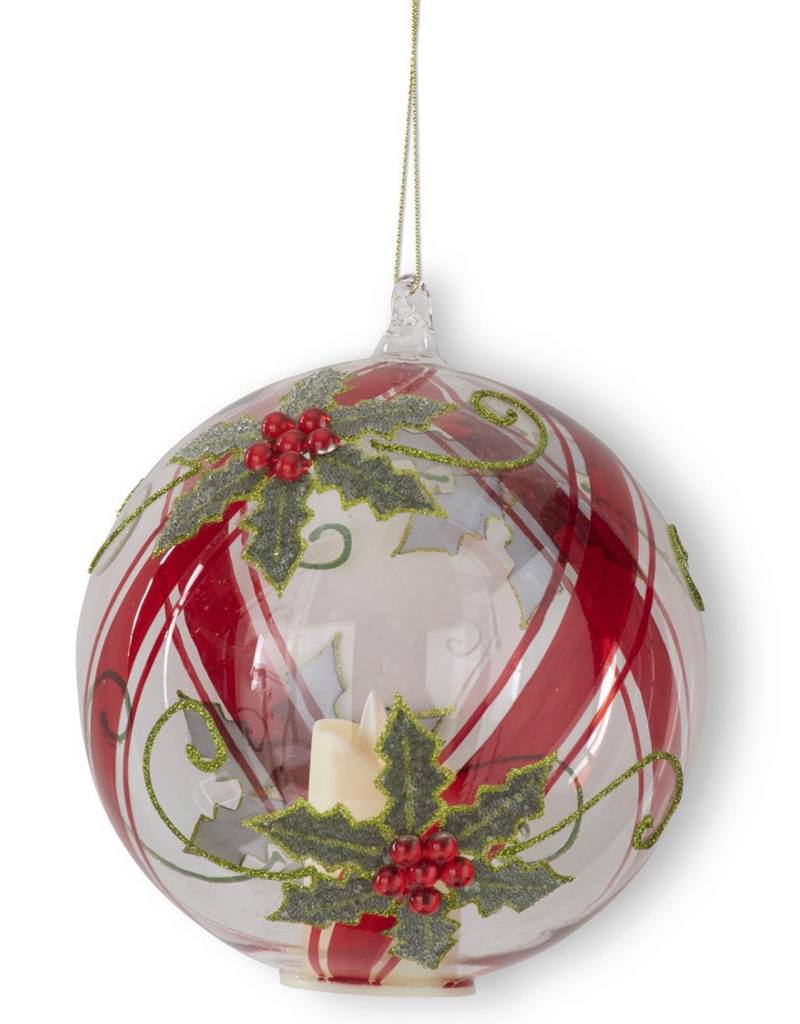 LED HAND PAINTED/SEED BEAD ORNAMENT/SITTER 6 INCH