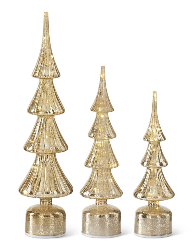 ROTATING GOLD MERCURY TREES 3 SIZES