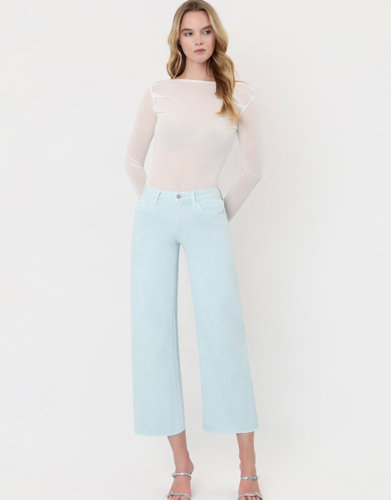 VERVET HIGH RISE WINTER SKY CROP WIDE LEG JEAN