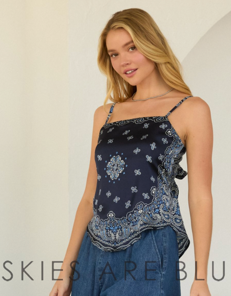 SKIES ARE BLUE INGRID BANDANA HALTER TOP