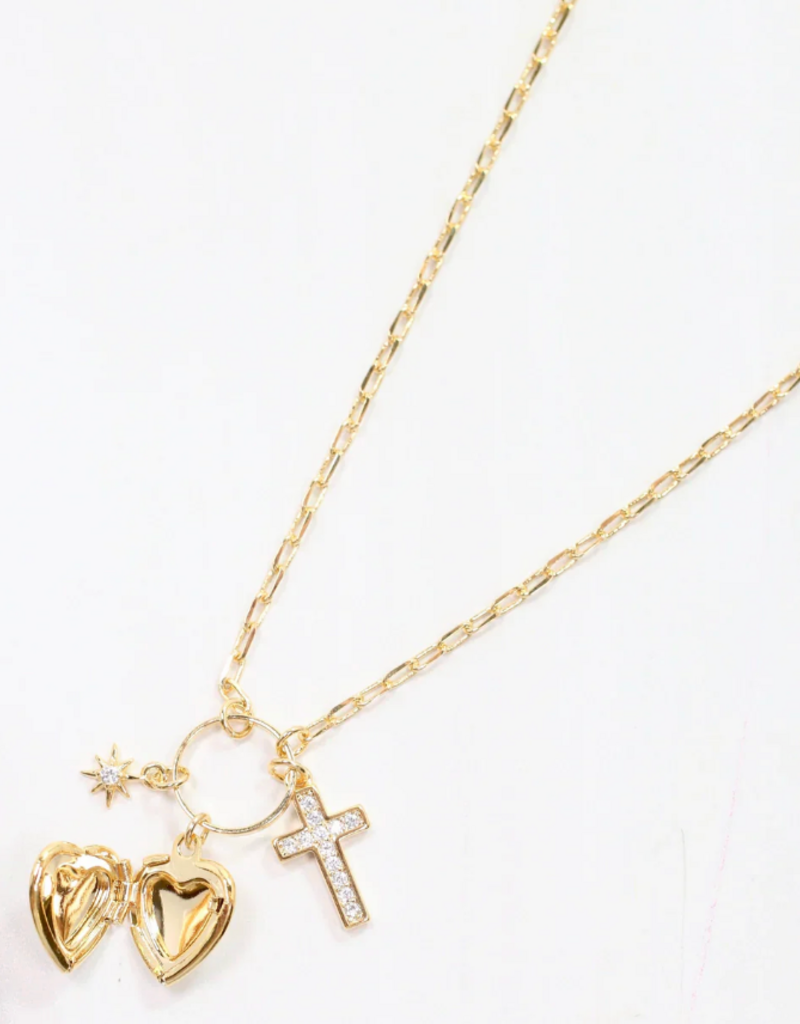 SALLY DROP CHARM NECKLACE W/LOCKET