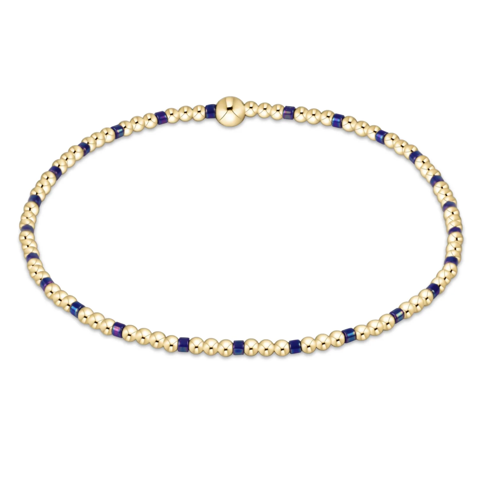 ENEWTON egirl Hope Sincerity Pattern  2mm Bead Bracelet -BLUE METALLIC-DISCONTINUED