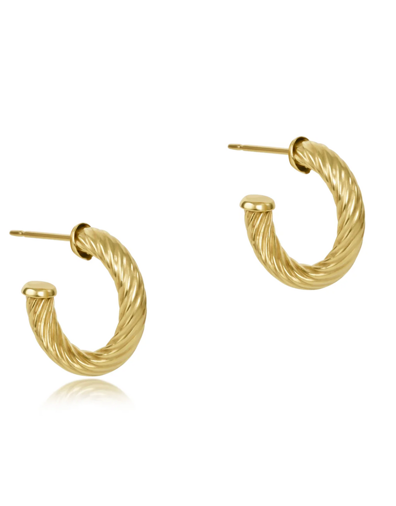 ENEWTON ROUND GOLD 0.5" POST HOOP - 4MM - TEXTURED TWIST