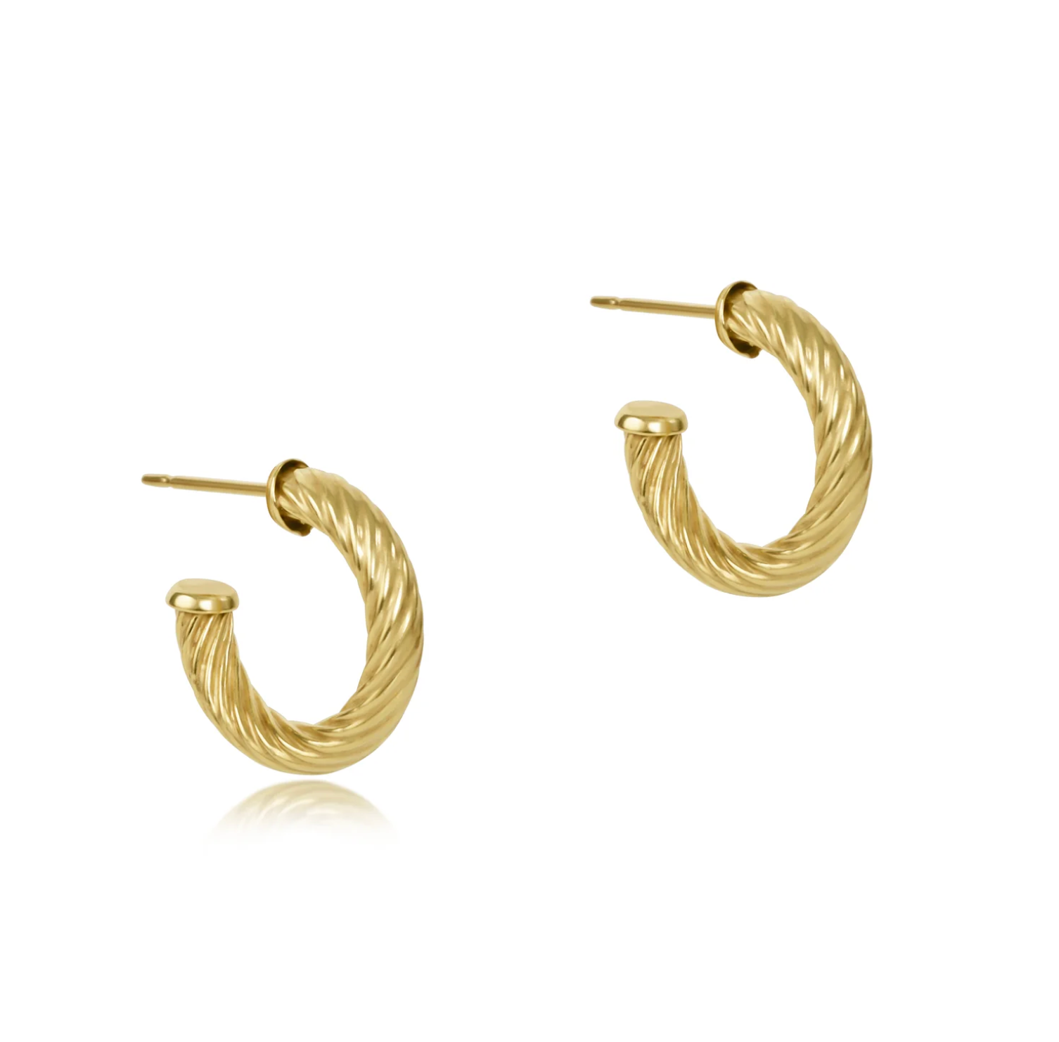 ENEWTON ROUND GOLD 0.5" POST HOOP - 4MM - TEXTURED TWIST