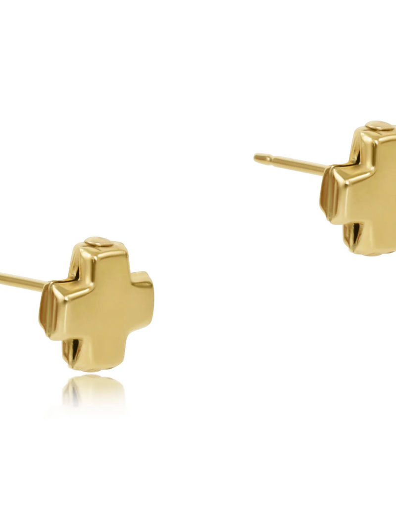 ENEWTON SIGNATURE CROSS GOLD STUD - GOLD
