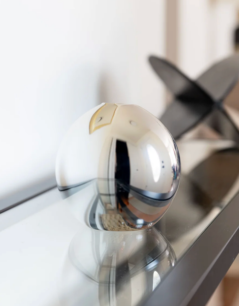 EVERLASTING CANDLE CO NEVA SILVER METALLIC VASE/CANDLE HOLDER