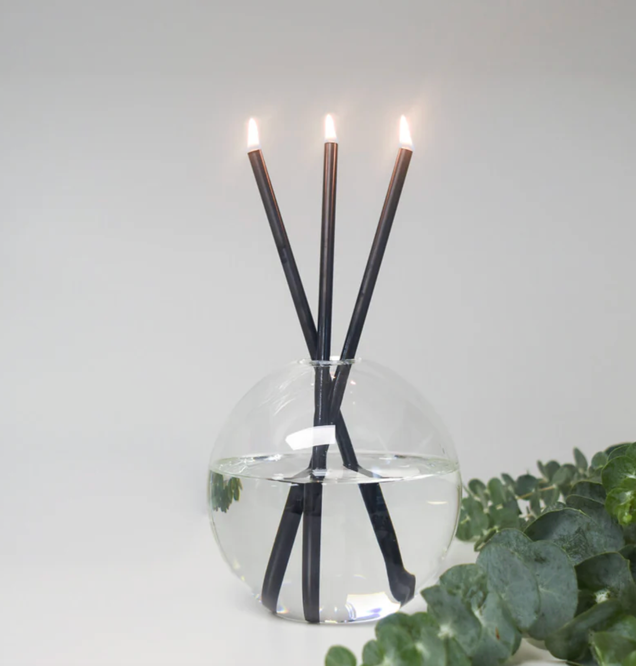 EVERLASTING CANDLE CO BLACK EVERLASTING CANDLESTICKS