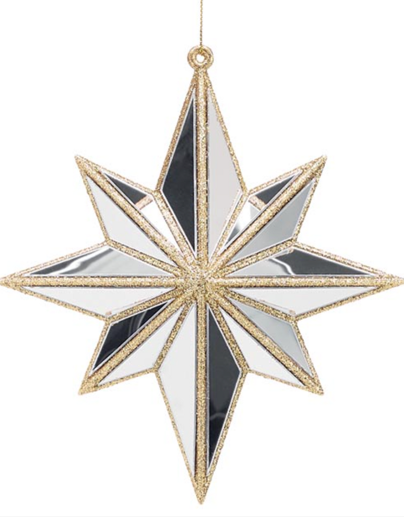 SILVER MIRROR STAR ORNAMENT