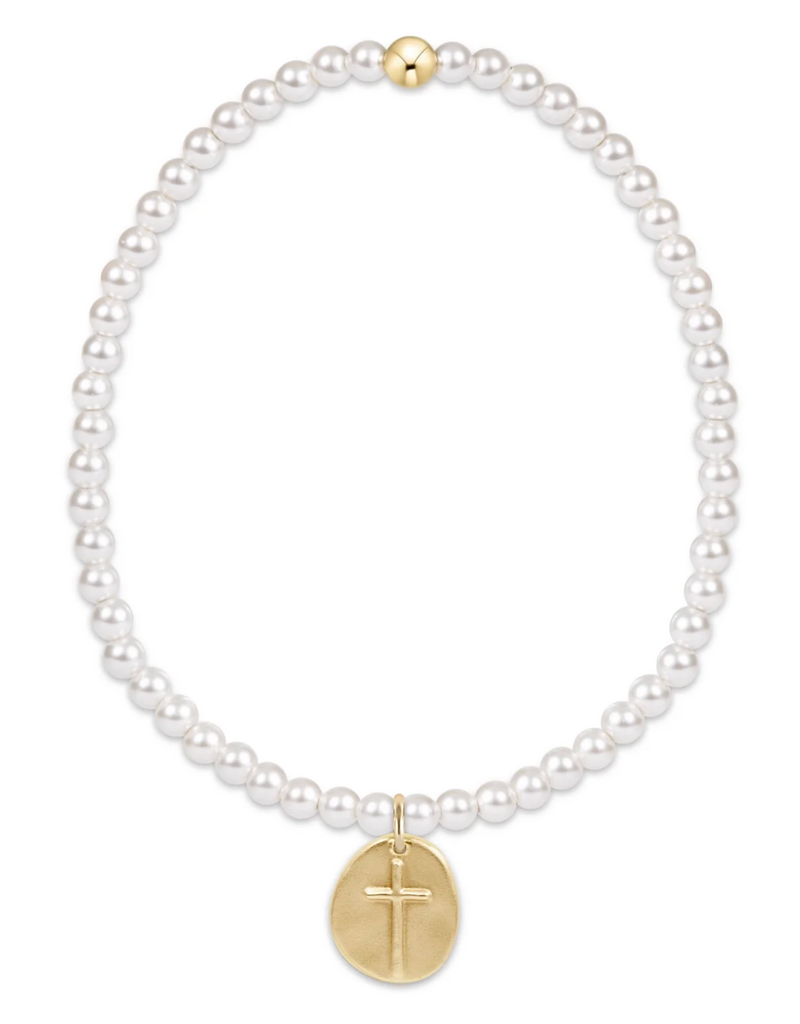 ENEWTON classic pearl 3mm bead bracelet - inspire small gold charm