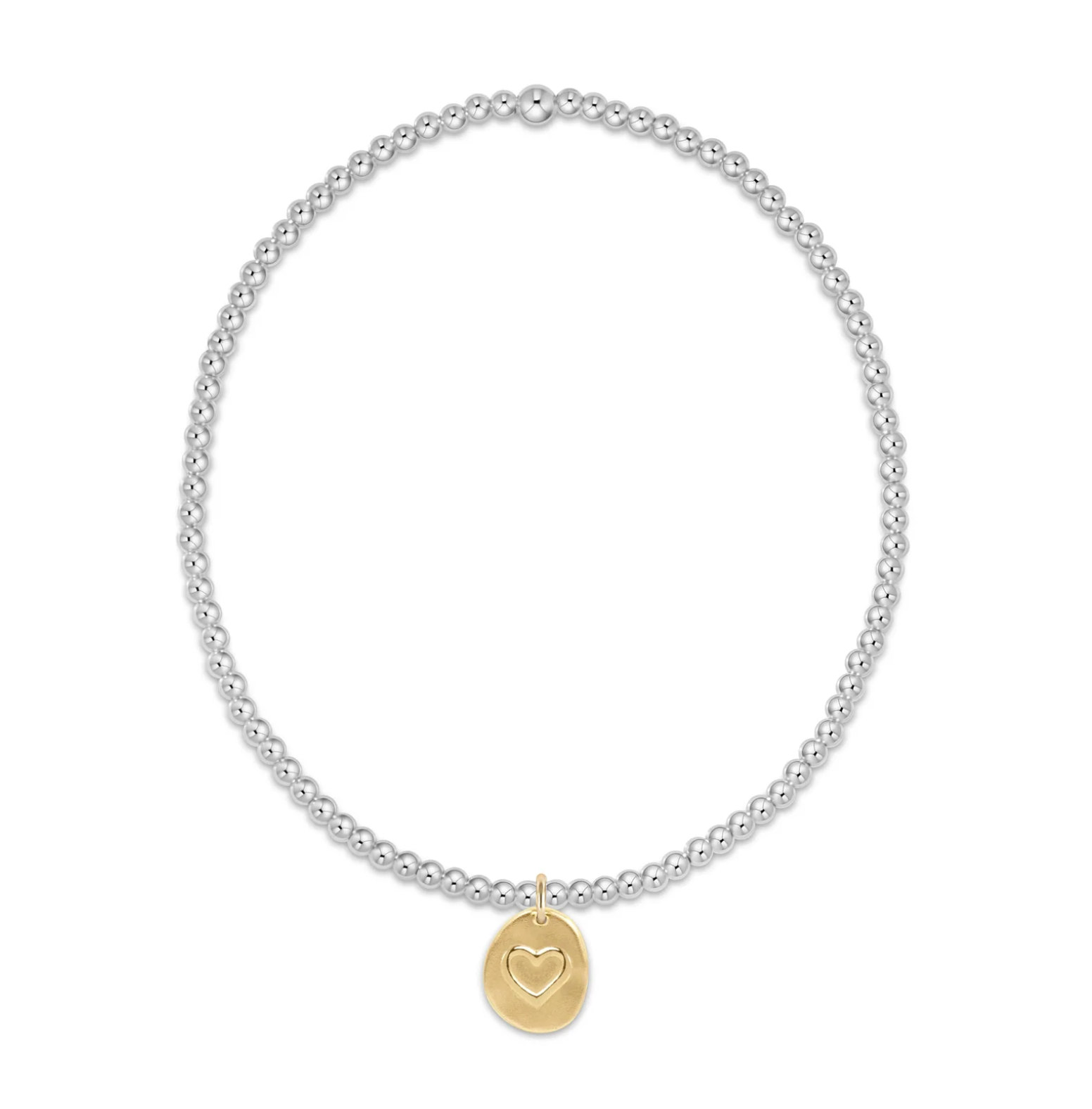 ENEWTON Classic Sterling Mixed Metal  2mm Bead Bracelet - Inspire Love small gold charm