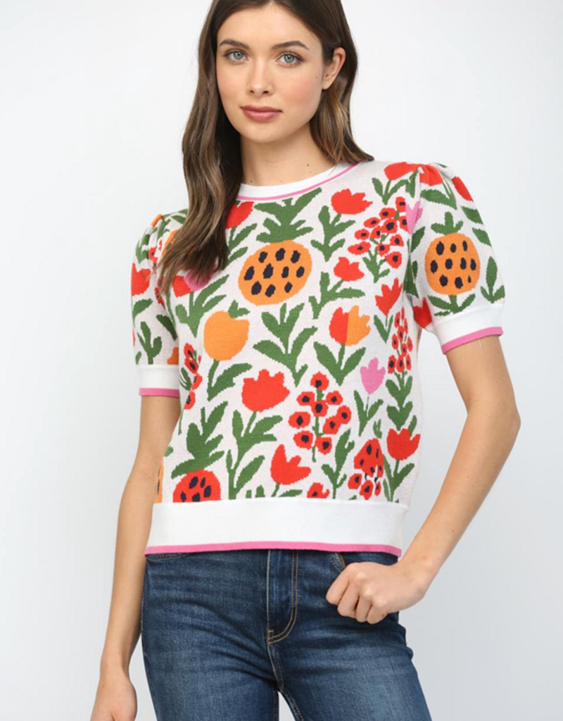 FATE FAUNA SHORT SLEEVE SWEATER