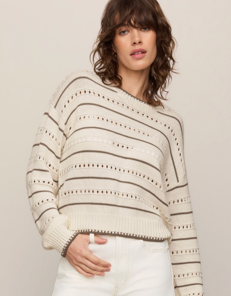 Z SUPPLY DARBY STRIPE SWEATER-SANDSTONE