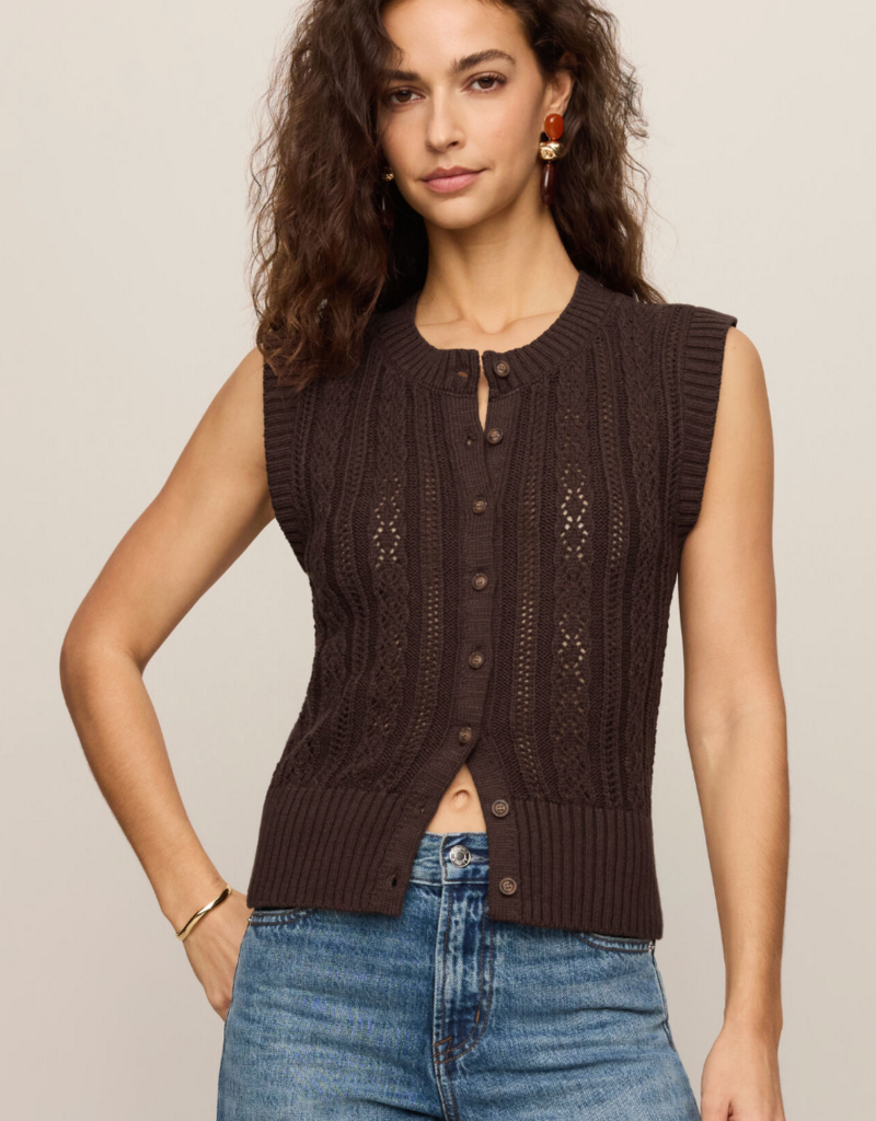 Z SUPPLY CABOT SWEATER VEST-DK CHOCOLATE