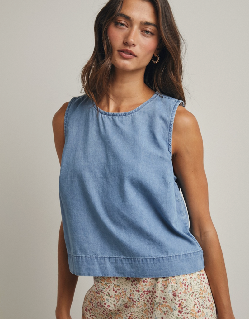 COTTON DENIM TANK TOP