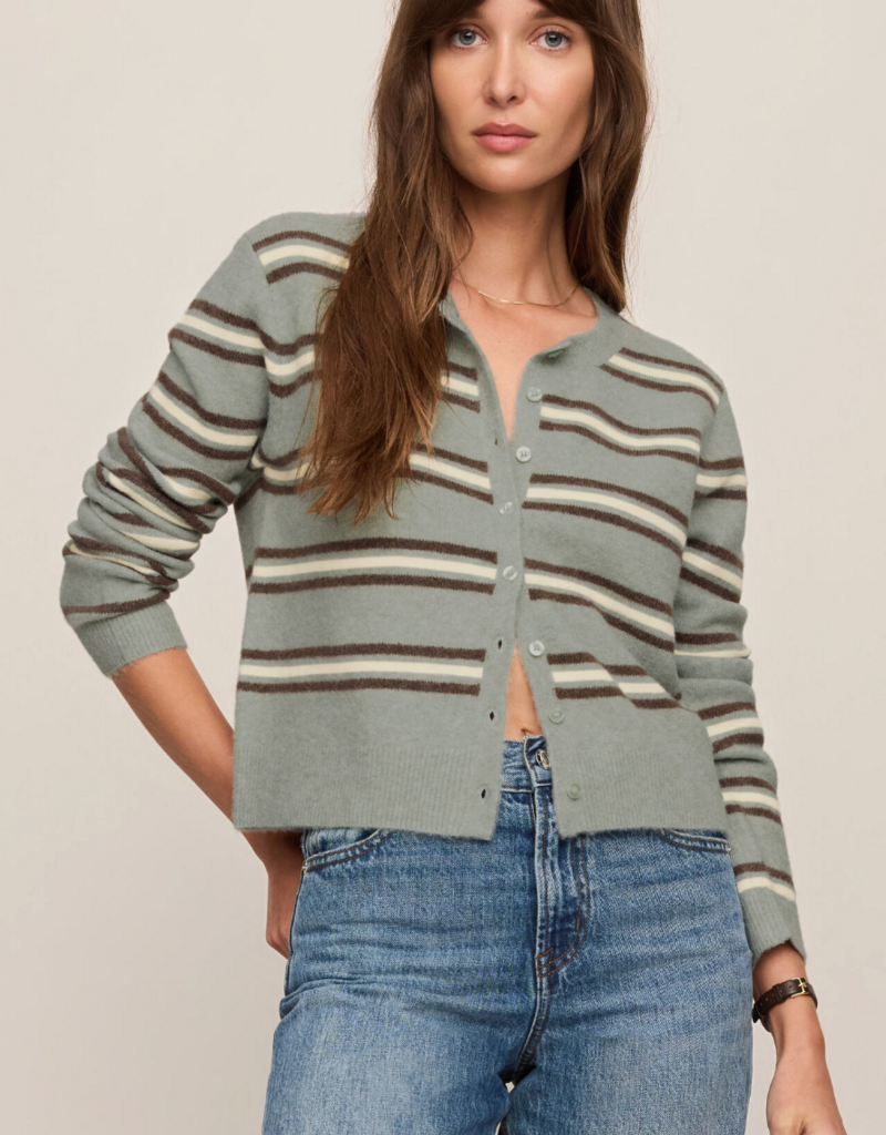 Z SUPPLY MEDINA STRIPE CARDIGAN-AQUA CLOUD