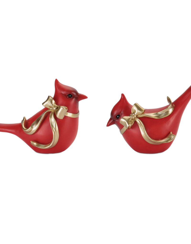 cardinal with gold bow sitter