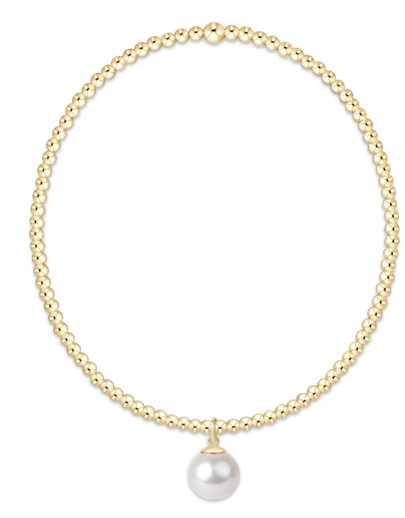 ENEWTON classic gold 2mm bracelet - classic pearl 8mm charm