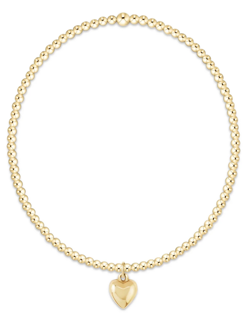 ENEWTON classic gold 2mm bracelet - love plush small gold charm