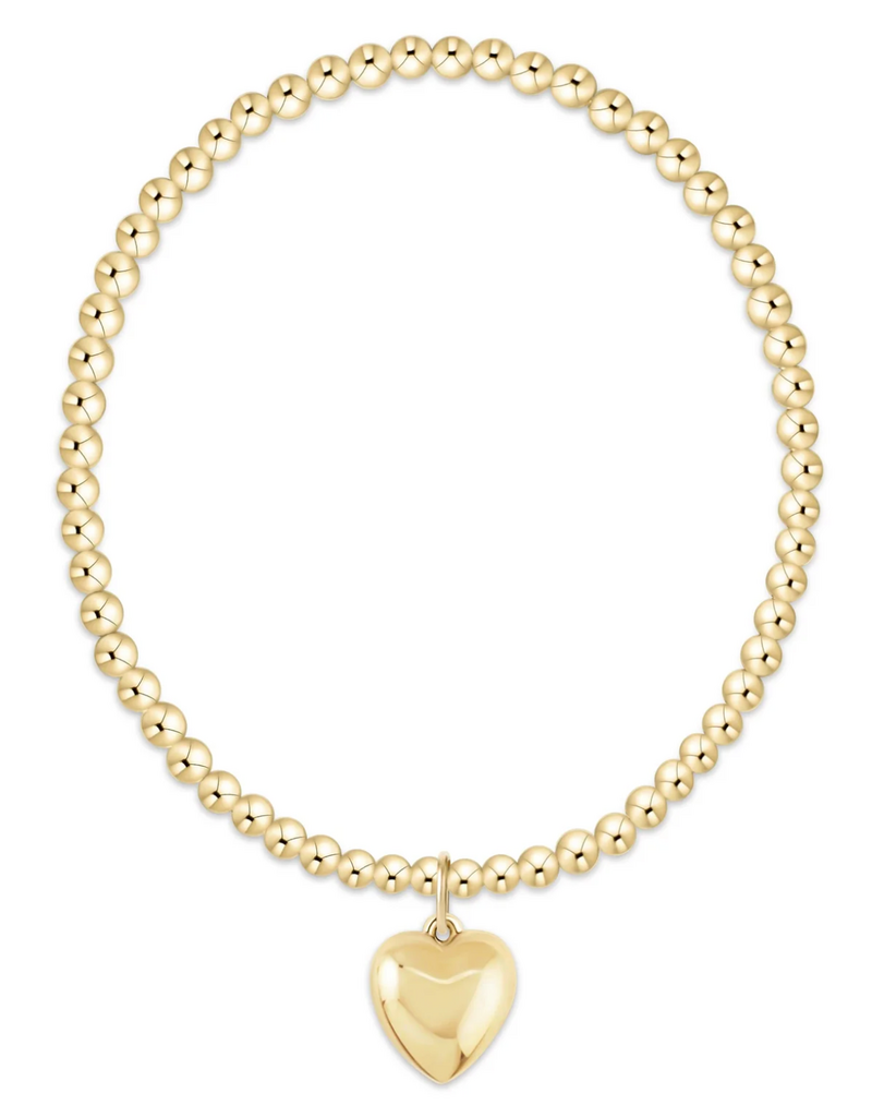 ENEWTON classic gold 3mm bracelet - love plush gold charm