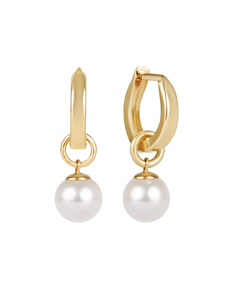 ENEWTON huggie gold 0.5" hoop - classic pearl 8mm charm