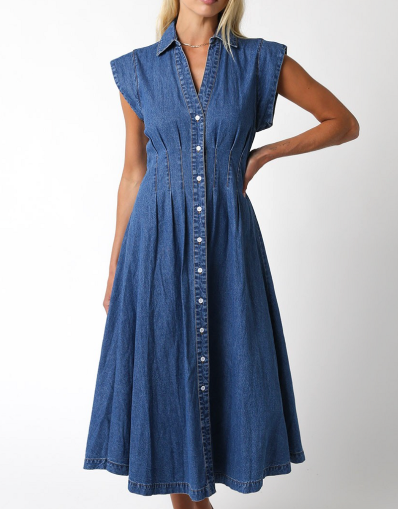 OLIVACEOUS BLAIR DENIM DRESS