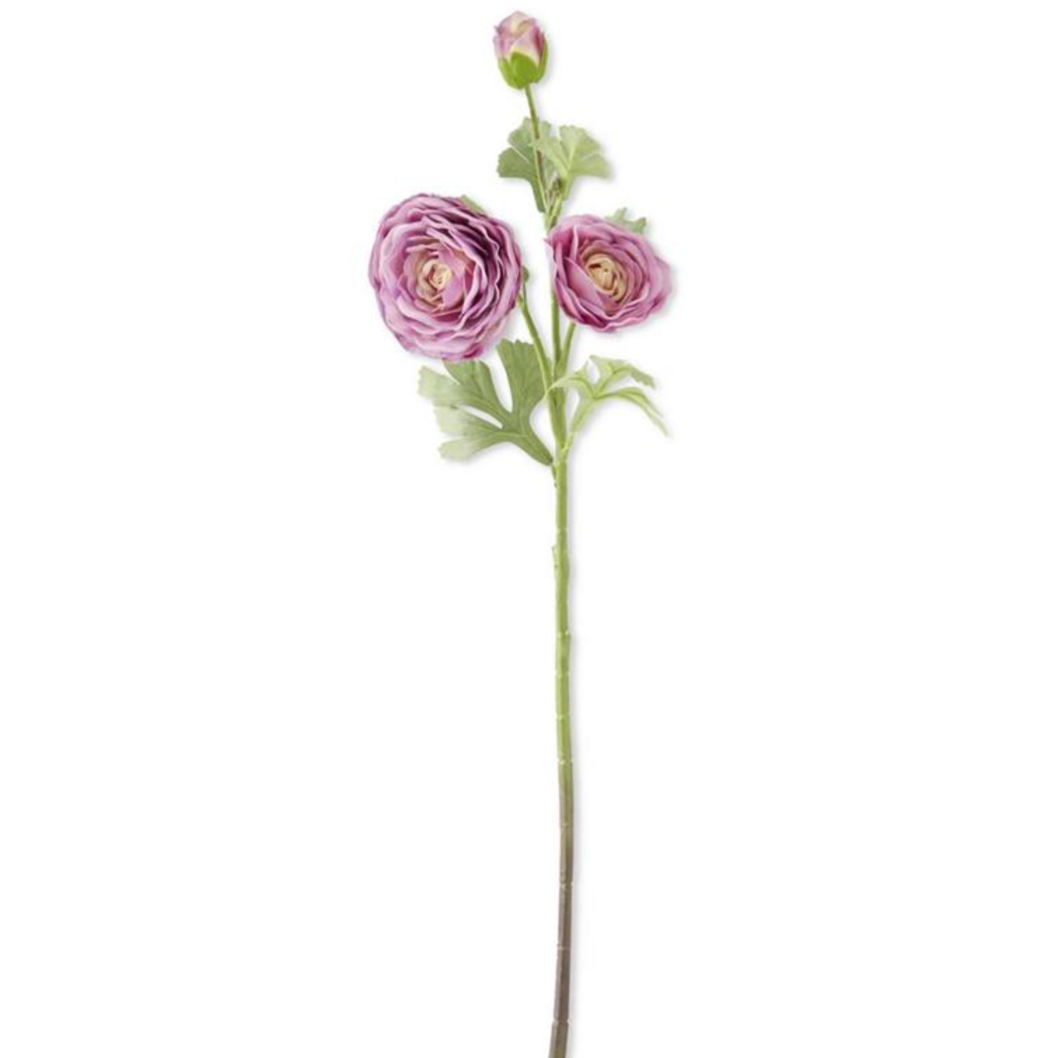 REAL TOUCH TRIPLE BLOOM RANUNCULUS STEM-PURPLE 25 INCH